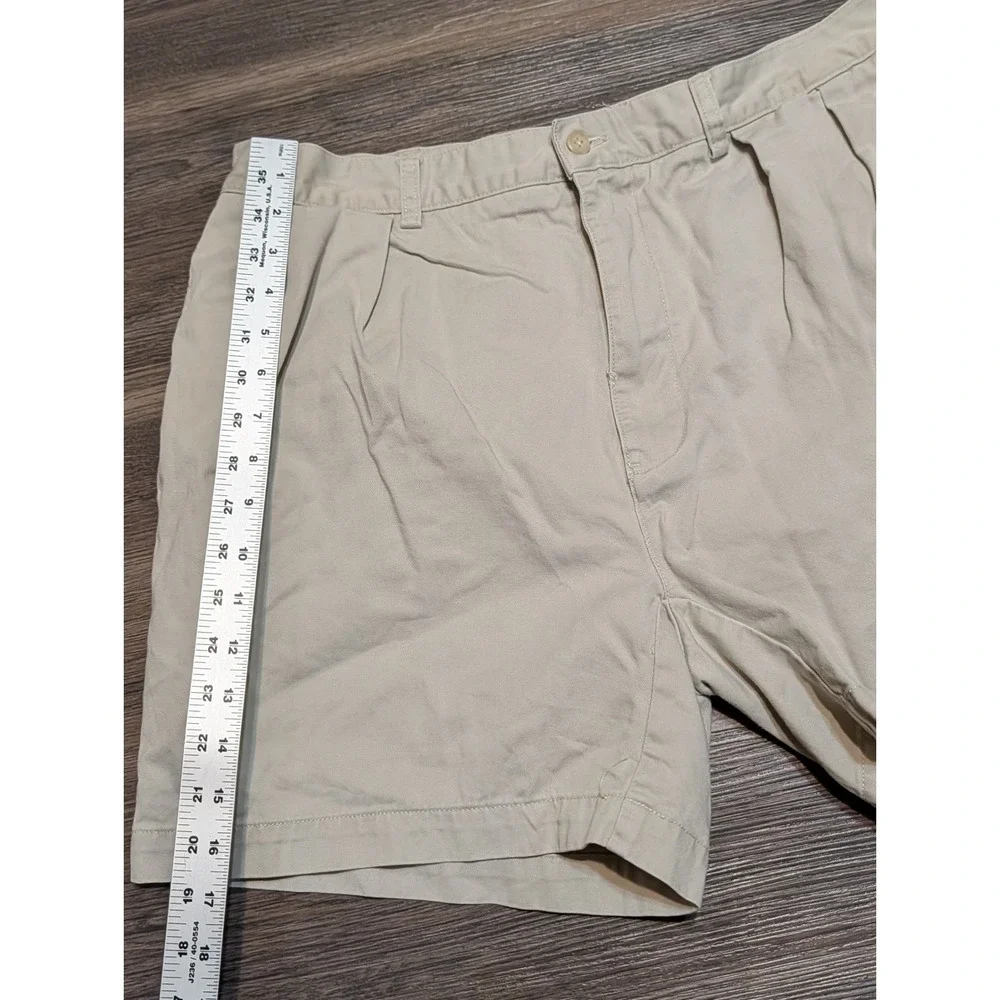Polo Ralph Lauren Andrew Short Mens 36 Tan Khaki Pleated Cotton Chino Shorts